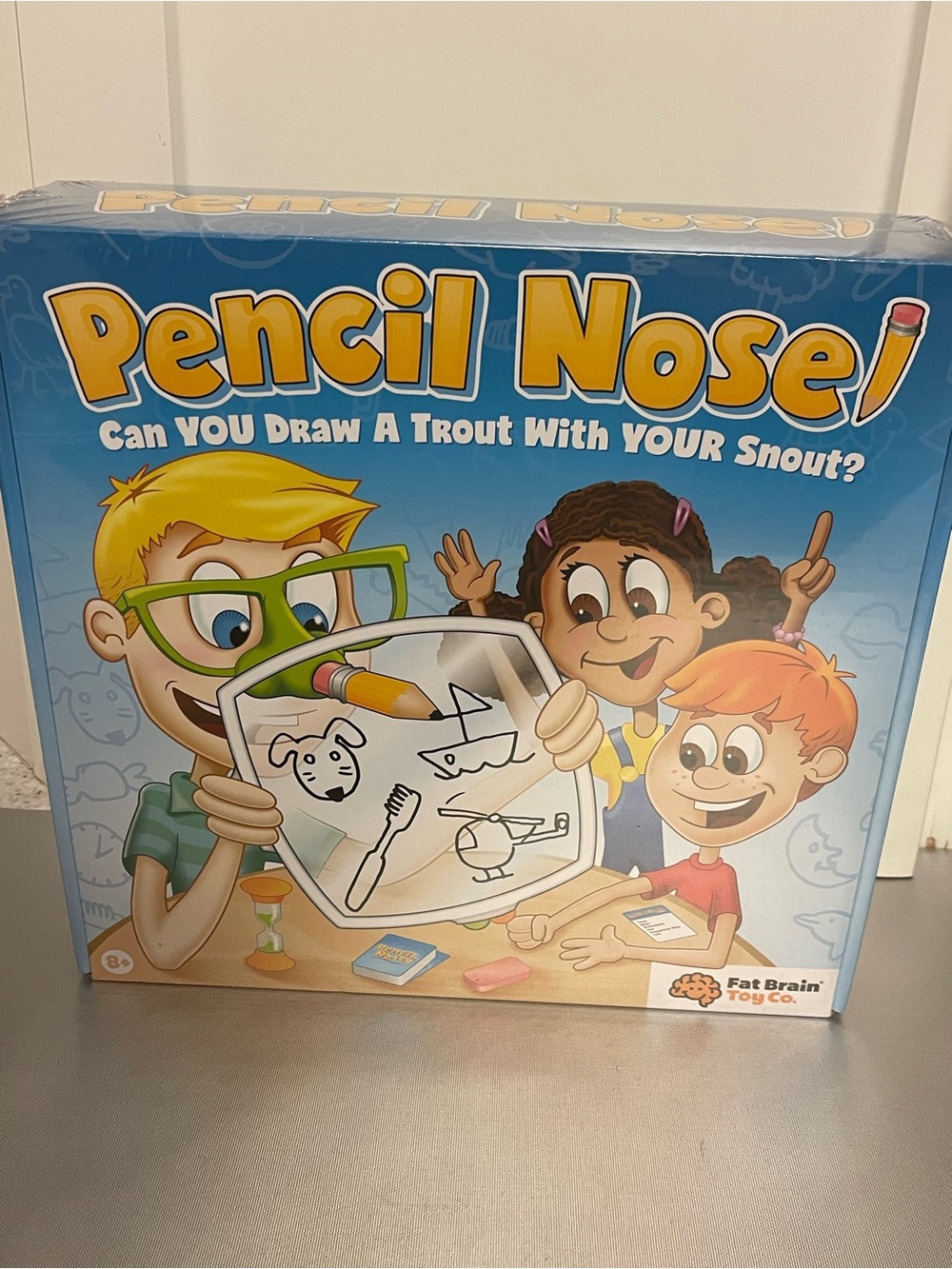 Pencil Nose Party Nose Drawing Game - Blue Box Fat Brain Toy Co New